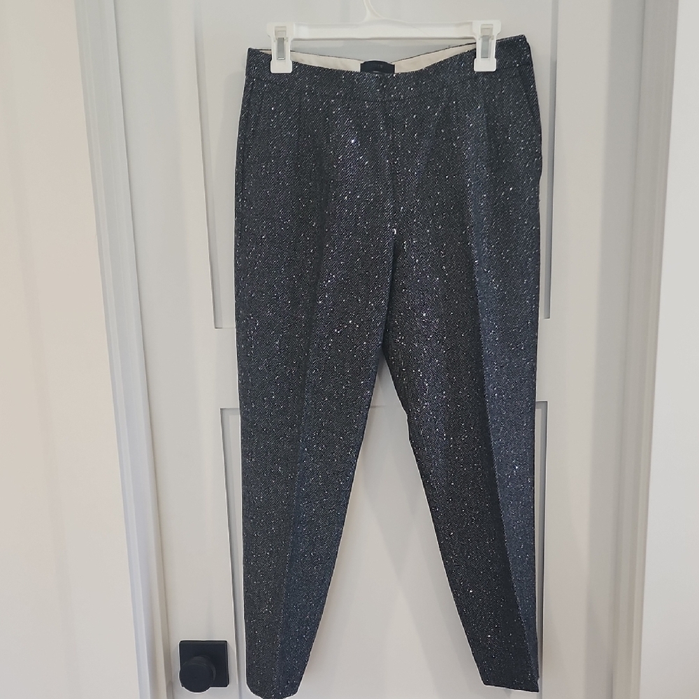 J. Crew Black Glitter Pants